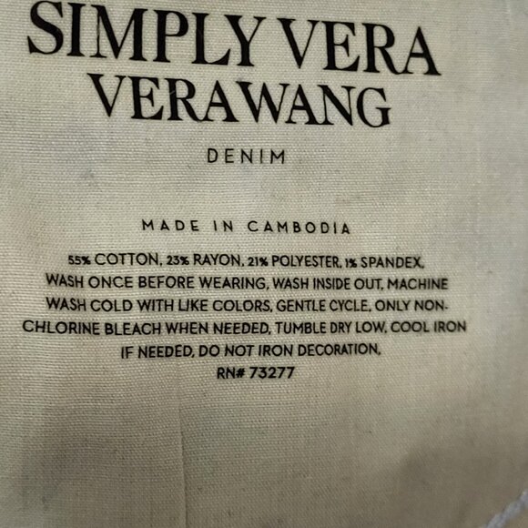 Simply Vera Vera Wang Women's Skinny Jeans 16P Mid Rise Distressed Like New - Picture 5 of 13